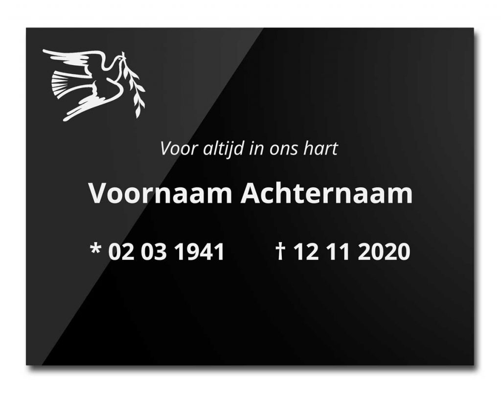 Gedenkbord Personaliseren